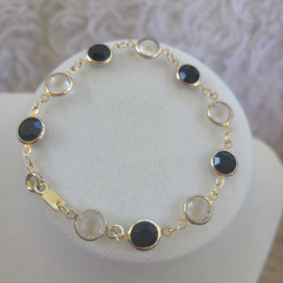 Vintage Swarovski Black and Gold Bracelet-Excellent Condition - Picture 1 of 3